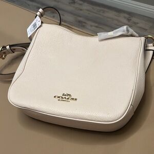 Coach Cream Crossbody Bag with Metallic Logo